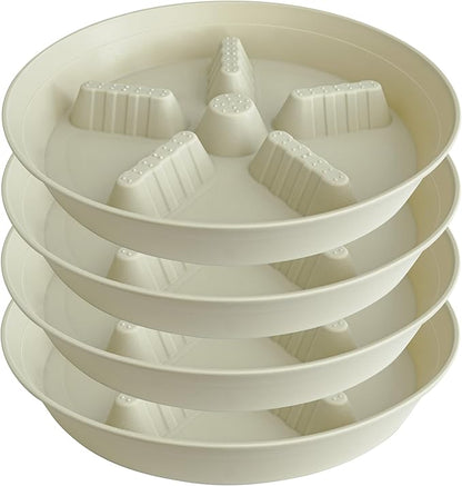 4 Pack Plant Saucer 12 inch, 8 10 14 17 inch, Plant Stand Plastic Plant Saucers for Indoors Outdoor, Heavy Duty Flower Saucers for Potted Plants, Pot Saucers for Plants, Grow Bags Saucers