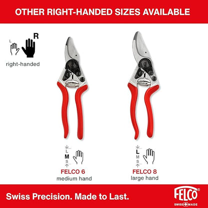 Felco F 14 Pruning Shears – 7.1" Garden Clippers for Small Hands with Bypass & Anvil Blades | Hand Pruners for Gardening | Garden Tool Cutter with Forged Alloy Steel Build, Lightweight Swiss Design