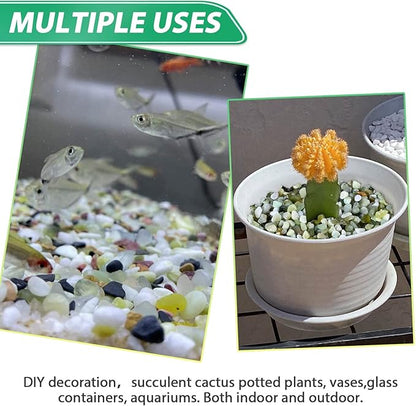 Succulent Rocks for Plants Tiny Pebbles for Planters 7.8LB Pea Gravel Bulk Course Sand Soil Small Decorative Stones for Indoor Bonsai Pots Cactus Top Dressing Aquarium Garden Landscape, Green