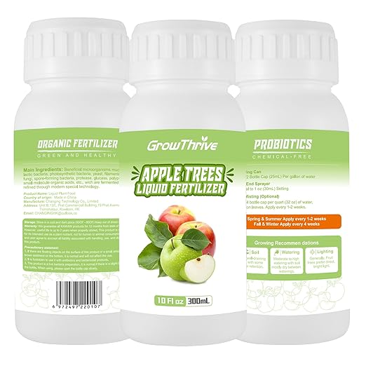 10oz Apple Fruit Tree Fertilizer, Nutrient-Rich Liquid Plant Food for All Fruit Trees, Organic Fertilizer Promotes Strong Branches, Healthy Foliage, and Juicy Apples