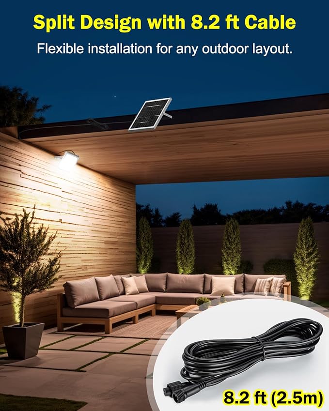 Solar Flood Lights Outdoor Dusk to Dawn:Heavy Duty Security Patio Light Waterproof with Remote Control, 10000 Lumen LED Automatic Wall Lamp for Outside Landscape, Pathway, Yard, Barn, House (20000MAH)