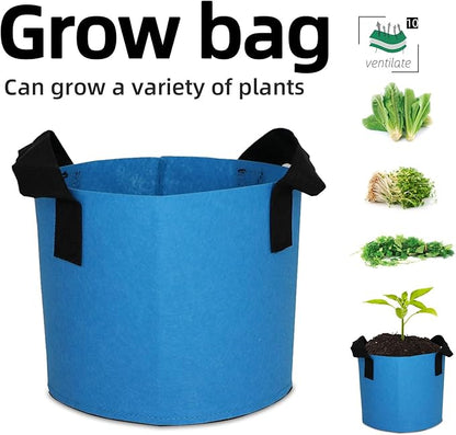 Grow Bags,Growing Pot Bags Garden Grow Bag Indoor Outdoor Fabric Aeration Plant Pot Container Flower Vegetable Pouch (Sky Blue,10Gallon)