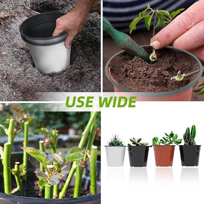 50 Pack Nursery Pots, 4 5 6 Inch Black Plants Flower Pots Durable Plastic Planters Indoor Modern Decorative Seed Container Pots for House Plants, Succulent, Flower (5 Inch, Black)