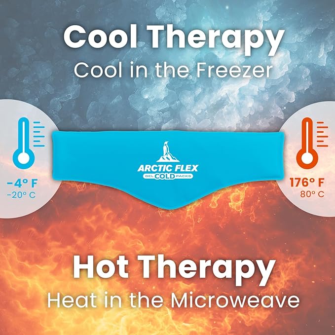 Arctic Flex Neck Ice Pack - Cold Compress Shoulder Therapy Wrap - Cool Reusable Medical Freezer Gel Pad for Swelling, Injuries, Headache, Cooler (Large (1 Pack))