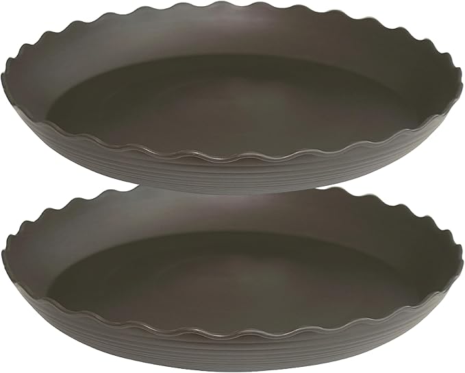 2 Pack of 10 inch Plant Saucer Plant Tray, Plastic Plant Saucer, Heavy Duty Plant Tray for Pots, Plant Saucers for Indoors Planter, Garden Water Plate Bowls for Gallon Grow Bags (Brown)