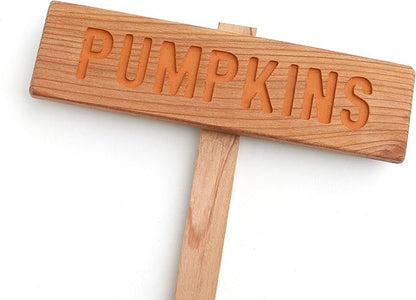 PUMPKINS Garden Sign, Halloween Garden Sign, Painted & Oil Sealed Cedar Wood: Hand Routed, Vegetable Plant Garden Marker, Personalized Sign