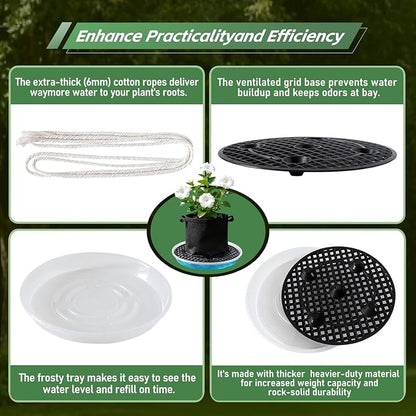 4 Pcs Self-Watering Pots Base，for 5 Gallon Fabric Pots, Auto-Irrigation Water Delivery System，for Indoor and Outdoor Plants