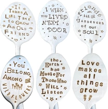 Garden Plant Marker Friendship Gift for Women Gardeners, Plant Stake Label Sign Tag Gardening Gifts for Woman Plant Lovers, Metal Garden Decoration (Will Be Composted)