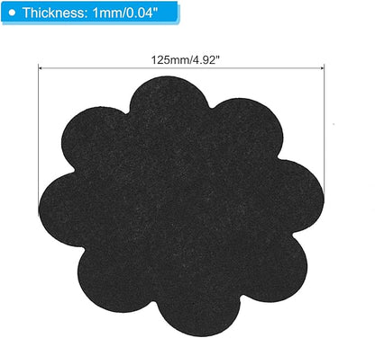 PATIKIL 5 Inch Plant Pot Hole Pad, 30 Pack Non-Woven Fabric Flower Shape Bonsai Bottom Soil Mat, Black