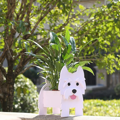 Westie Dog Planter Plant Pot, Cute Animal Flower Pots for Outdoor Garden Decoration, Gifts for Dog Lovers Women, Plant Container Holder Office Home Decor Gift Westie