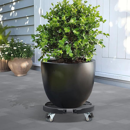 W B D WEIBIDA Plant Stand with Wheels Heavy Duty, Adjustable 15 to 21 Inch Pot Roller Base, Rolling Planter Caddy for Large Flower Pots, 440 Lbs Capacity Round Dolly Cart for Indoor/Outdoor Use
