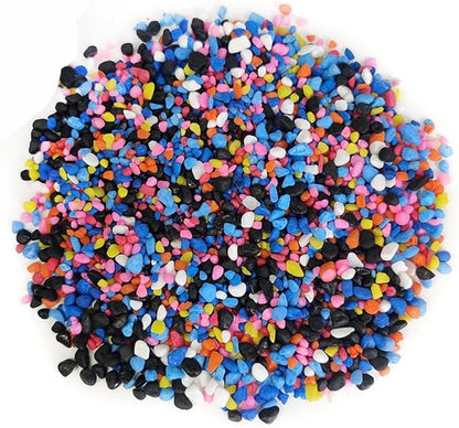 HappyFiller Mix Colored & Black Pea Gravel,Colorful Pearlized Stones for Succulent Cactus Aloe Plants, Bonsai Soil Cover,Terrarium Fairy Garden Landscape,Vase Fillers,Fish Bowl,Home Decor,3-6mm