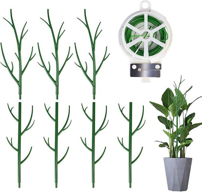 7 Pack Monstera Plant Support - 24.4" Plant Support Stakes for Indoor Plants Sticks Support Tall Indoor Plant Stakes with Twist Ties Stackable Plant Stem Support for Monstera Plants