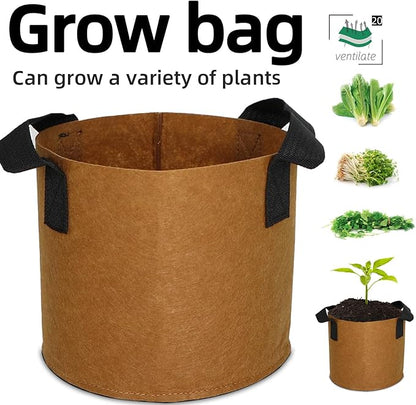 Grow Bags,Growing Pot Bags Garden Grow Bag Indoor Outdoor Fabric Aeration Plant Pot Container Flower Vegetable Pouch (Coffee,20Gallon)