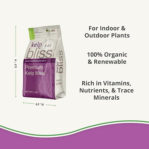 Kelp Meal Organic Fertilizer (2lbs) - Kelp Fertilizer for Plants, Garden Soil, Flowers, Vegetables, & Lawns - Organic Plant Food Rich in Vitamins & Nutrients - 100% Natural Renewable Soil Amendment