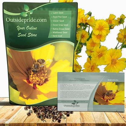 Outsidepride Lance-leaved Coreopsis Seeds - 5 lbs. Perennial, Humidity & Drought Tolerant Flower Seeds for Planting Clumping Vibrant Golden Blooms, Ideal for Xeriscaping and Low Maintenance Gardens