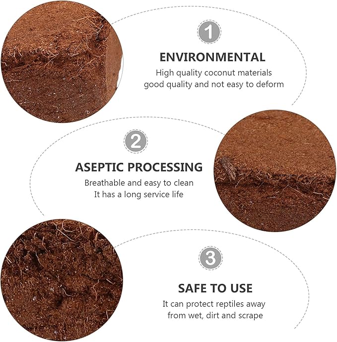 Coco Coir Bricks for Plants - Compressed Coconut Fiber Substrate Plant Soil for Vegetables Flowers Berries Planting, Reptile Bedding(6 Pack)