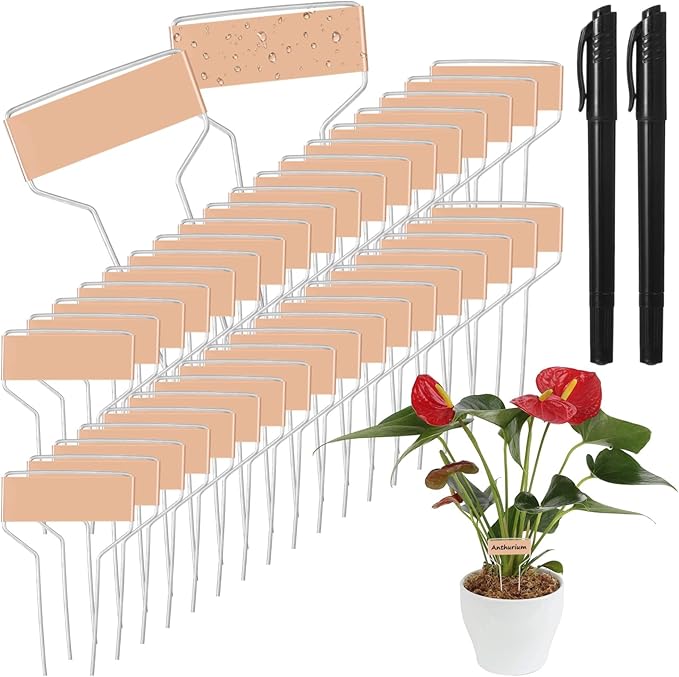 80 PCS Metal Garden Tags Plant Labels for Garden Waterproof Plant Markers with 2 Permanent Pen, High Copper Plate Plant Labels,Coppers Plant Tags for Flowers, Vegetables, Seedlings, Seed (80PCS)
