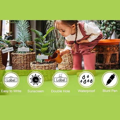 Aluminum Plant Tags 100Pcs with 100 Ties, Waterproof Garden Labels for Outdoor Identification, Greenhouse and Tree Markers for Plants Flowers Vegetables, Durable Metal Tags for Cables Equipment Pets