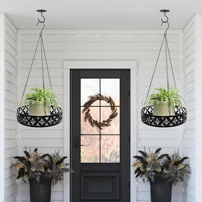ARTORA Metal Plant Hanger, Modern Plant Hanging Basket Decorative Black Plant Pot Holder Flower Planter Hanging Chain with Ceiling Hook for Balcony Porch Indoor or Outdoor Home Decor (Black)