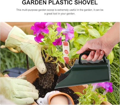 Kisangel Garden Soil Scoop Plastic Bucket Shovel for Potting Succulents Plant Soil Sifting and Transplanting Tool 8.54 Inch