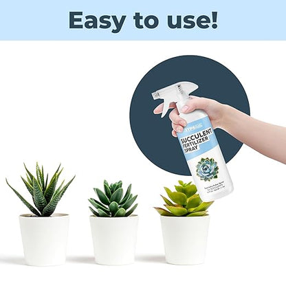 Succulent Fertilizer Spray, Gentle Foliar Feeding for Healthy Leaves and Plants, Liquid Fertilizer by TPS Plant Foods, 16oz (475ml)