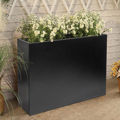 Tall Rectangular Removable Planter for Indoor or Outdoor Terraces, Porches, Durable All Weather, Garden, Modern Design, for Plants, Flowers(Large)