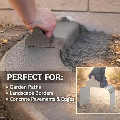 Landscape Curb Trowel Edger, Curb It Yourself, Curb and Gutter Shape Maker, Concrete Curb Trowel, Rectangular trimmer - 4" x 6" x 4" (Rectangular Curb It Yourself)