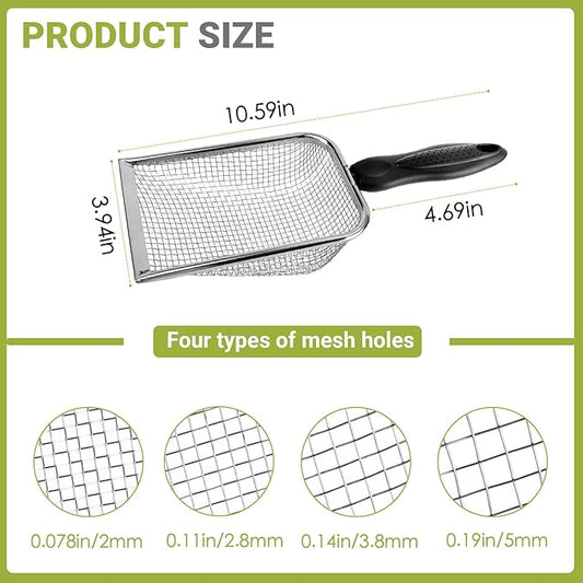 4 Pcs Gardening Soil Sifter, Shape Garden Sieve Sifter with Handle (2/2.8/3.8/5 mm Mesh), Portable Gardening Sifter for Gradening Sand Soil Dirt Compost (4 Set)