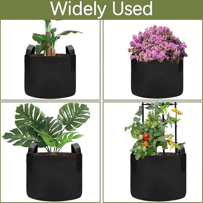 TCBWFY 5 Gallon Grow Bags,12 Pack Heavy Duty Thickened 300g Non-Woven Fabric Pots with Sturdy Handles,Garden Bags to Grow Vegetables Flowers