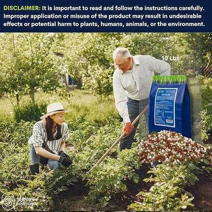 Supply Solutions 10-10-10 Complete Lawn & Garden Granular Fertilizer with Micronutrients – Balanced NPK Plant Food for Soil Health, Blooms & Roots – Safe for Vegetables, Fruits, Lawns (10 Pounds)
