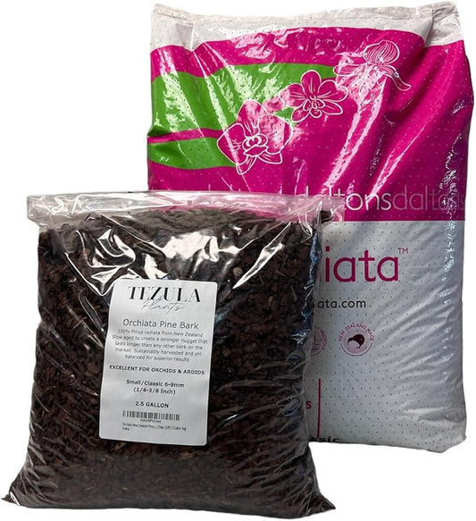 Orchiata New Zealand Pinus Radiata Bark - Medium Chips (1/2") 2.5 Gallon Bag