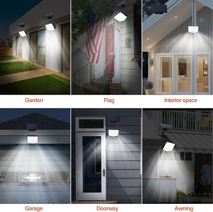 153 LED Solar Wall Lights, 180° Beam Angle Security Lights Outdoor with Remote, Motion Sensor Lights with 3 Modes, Waterproof Flood Lights for Porch, Patio,Yard,Garage, 4 Pack