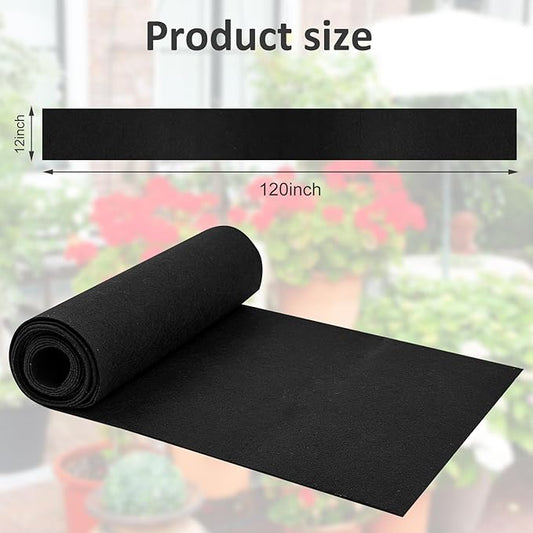 12x120 Inch Planter Liner Roll Fabric Planter Basket Liner Non Woven Black Felt Window Box Liners Coconut Fiber Liner Roll Replacement Hanging Basket Liner Coco for Plants Flower Outdoor Indoor Garden