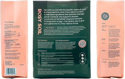 Cactus and Succulent Organic Potting Soil Mix for House Plants - Fast Draining, Root Boosting, Peat-Free, Less Prone to Gnats - Drought-Tolerant - Growth of Aloe Vera, Cacti and Indoor Succulents- 4qt