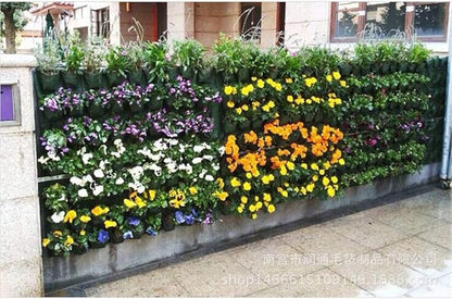 Planter Garden Growing Bag Horizontal Wall Mount Planter Felt Garden Vertical Wall Hangers Pots Vertical Living Wall Planter Hanging Planters Plants Flowers Indoor Outdoor (2Pockets Green)