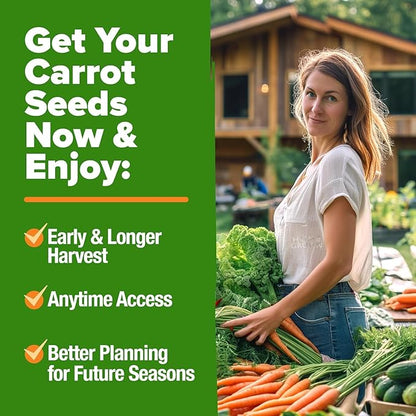 HOME GROWN Rainbow Carrot Seeds 3,350+ Heirloom Seeds (10 Varieties) – High Germination, Vegetable Seeds for Planting Indoors or Outdoor Home Garden
