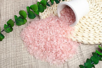 ZHIYUXI Rose Quartz Crystal Chips Fish Tank Gravel Vase Filler Stones Crushed Crystals Gemstone Polished Healing Crystals Natural Quartz Stone 0.44lbs