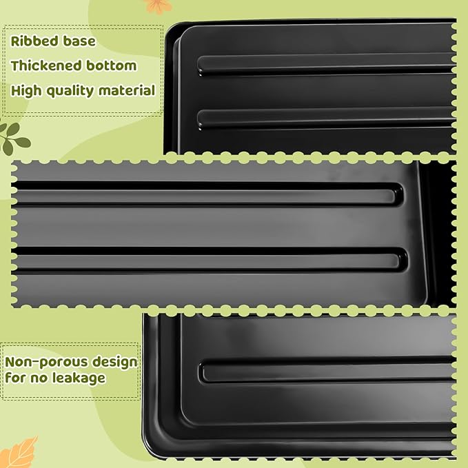 NNG 2.6 inch 100 Pcs Black Square Nursery Pots with 5 Pcs Plastic Seed Starting Trays,Plant Propagation Starter Kit Square Seed Starting Pots with Drain Holes