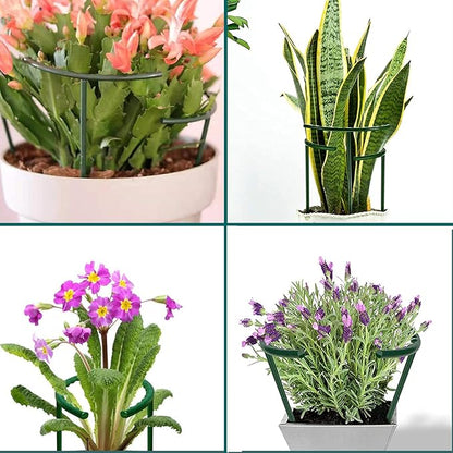 12 Pack Plant Support for Indoor and Outdoor Small Plants，Half Round for Potted Plants, Plastic Ring Flower Stakes with 20Pcs Plant Garden Clips