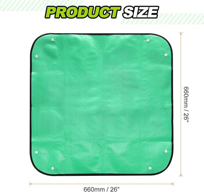 HARFINGTON Repotting Mat 26" x 26" PE Cloth Waterproof Plant Repotting Mat Foldable Portable Gardening Potting Tray with Plastic Buckle for Indoor Plant Change Soil Watering, Green