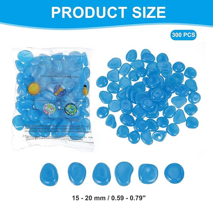 PATIKIL Glowing Stones, 300 Pcs Glow in The Dark Rocks for Indoor Outdoor Fish Tank Decorations Garden Yard Landscaping Gifts for Friends, Dark Blue