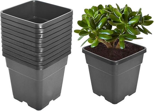 10 Gallon Square Nursery Pots Plant Pots Grow Pots Nursery Container for Planting Soil Plants 10Pcs
