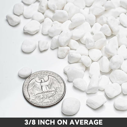 Onlyfire 2lb White Pebbles,1/5" Natural Decorative River Rocks Aquarium Gravel for Indoor Plants, Vases, Succulents and Outdoor Garden Landscaping
