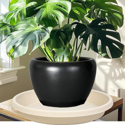 Plastic Plant Saucer Round 10 Inch 2 Pack Heavy Drip Trays for Indoor and Outdoor Plants Pots