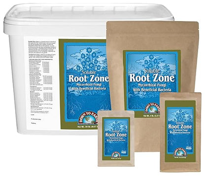 Down to Earth Soluble Root Zone - Mycorrhizal Fungi and Beneficial Bacteria - Soil and Root Inoculant for Plants, 16 oz
