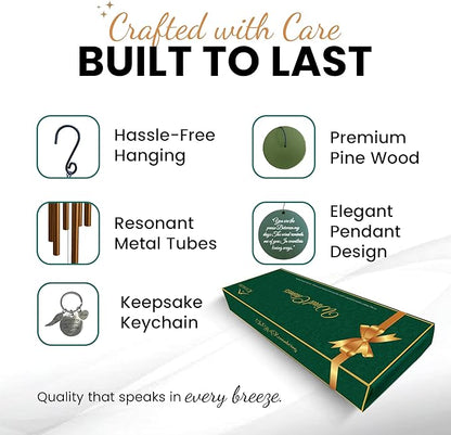 Memorial Gifts, Wind Chimes for Loss of Loved One - 36" Tree of Life, Deep Toned Windchimes Outdoors, Porch Decor, Double-Sided Engraved, loss of father gift, Wind Chimes for Outside Clearance