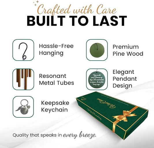 Memorial Gifts, Wind Chimes for Loss of Loved One - 36" Tree of Life, Deep Toned Windchimes Outdoors, Porch Decor, Double-Sided Engraved, loss of father gift, Wind Chimes for Outside Clearance