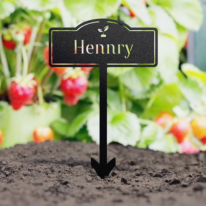 Herb Garden Markers Plant Labels - Customized Metal Labels Plant Markers Garden Signs for Vegetables, Tags Plant Name Stakes (1 PC)