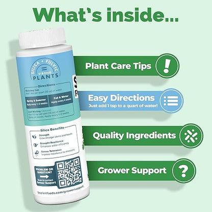 TPS NUTRIENTS Silica for Houseplants, Liquid Silicon Plant Food for Strong Stems and Healthy Leaves, Liquid Plant Fertilizer 1 Gallon (128oz)